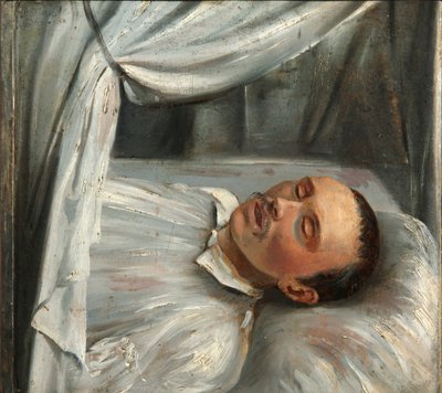 Mihail Lermontov költő 1814-1841 a halálos ágyon, 1841. alkotó: Robert Schwede