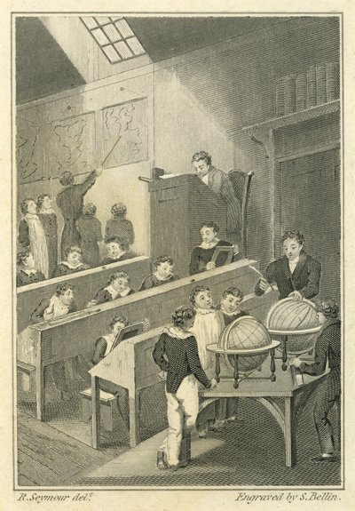Nicholas Nickleby: Samuel Bellin (1799-1893) metszete: Dotheboys Hall. alkotó: Robert Seymour