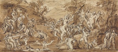 Ábra Tanulmány egy Bacchanalia ünnepségről erdős tájon alkotó: Robert Smirke