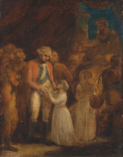 Tipu Sahib, Mysore szultánának két fiát túszként adják át Cornwallis tábornoknak alkotó: Robert Smirke
