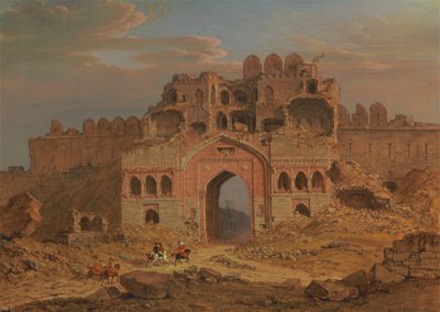 A Purana Qila főbejáratán belül, Delhiben alkotó: Robert Smith