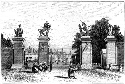 A Hampton Court Palace bejárata, 1880. alkotó: Robert Taylor Pritchett