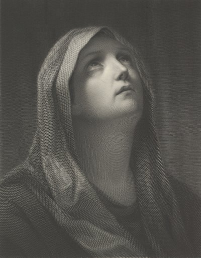 A Szűz feje jobbra nézve, Reni után, 1869. alkotó: Robert Trossin