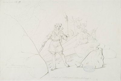 Ilmarinen takoo sampoa ; Originaalipiirustus piirrossarjaan "Kalewala, finn nemzeti költemény, R.W.Ekman rajzain bemutatva" alkotó: Robert Wilhelm Ekman
