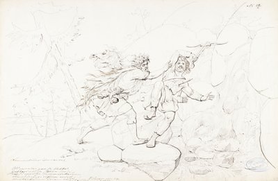 Egy háziállat halála ; Eredeti rajz a "Kalewala, Fink National-dikt, framställd i teckningar af R.W.Ekman" sorozathoz. alkotó: Robert Wilhelm Ekman