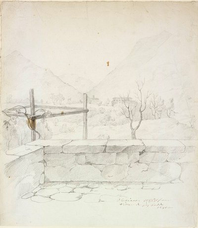 Kilátás a villára, ahol a művész Subiaco-ban élt alkotó: Robert Wilhelm Ekman
