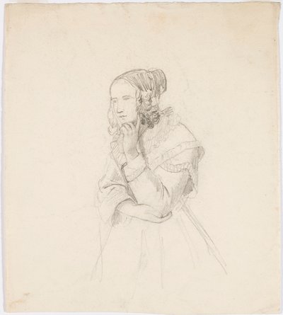 Nő állát a bal kezére támasztva alkotó: Robert Wilhelm Ekman