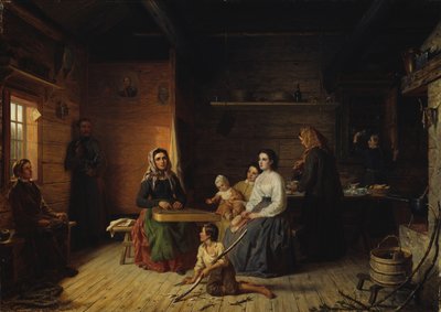 Kantele játék a parasztházban, 1868. alkotó: Robert Wilhelm Ekman