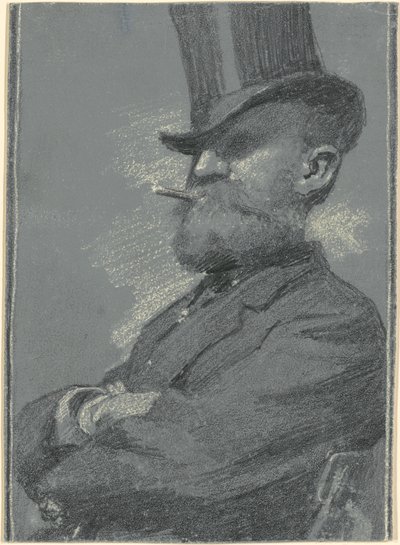 Férfi cilinderben, szivaroz alkotó: Robert William Vonnoh