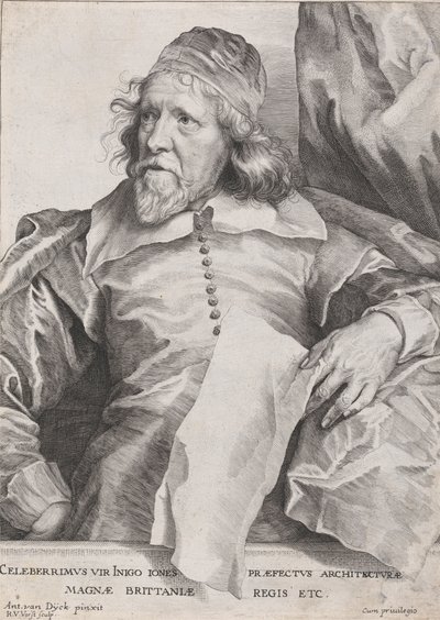 A leghíresebb ember, Inigo Jones, Nagy-Britannia királyának építészeti prefektusa stb. alkotó: Robert van Voerst