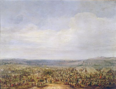 Katonai tábor (olaj, réz) alkotó: Robert van den Hoecke