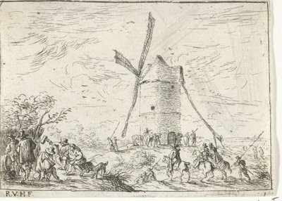 Szélmalom Tájak táborozással (sorozat címe) alkotó: Robert van den Hoecke