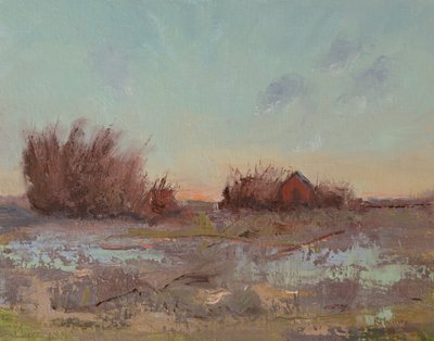 Granaries By The Slough, 2023 (olaj, vászon) alkotó: Roberta Murray