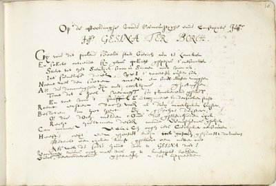 Vers Gesina ter Borch dicséretére (első rész) A híres Juffr ábrázolásáról./ Juffr. Gesina Ter Borch (cím a tárgyon) alkotó: Robertus Altius (signed by artist)