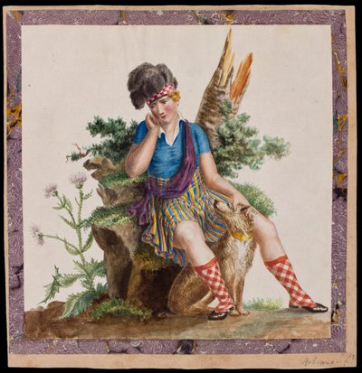 Egy Highlander, 1820 körül (wc papíron) alkotó: Robiano