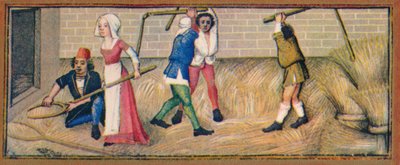 Július - cséplés, 15. század, 1939. alkotó: Robinet Testard