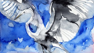 Repülő kék gém alkotó: RodMacIver