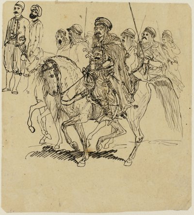 Arab lovasok alkotó: Rodolphe Bresdin
