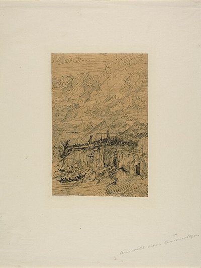 Város a hegyekben alkotó: Rodolphe Bresdin