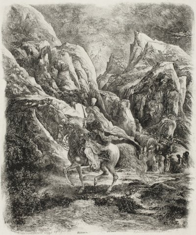 Lovas a hegyekben alkotó: Rodolphe Bresdin