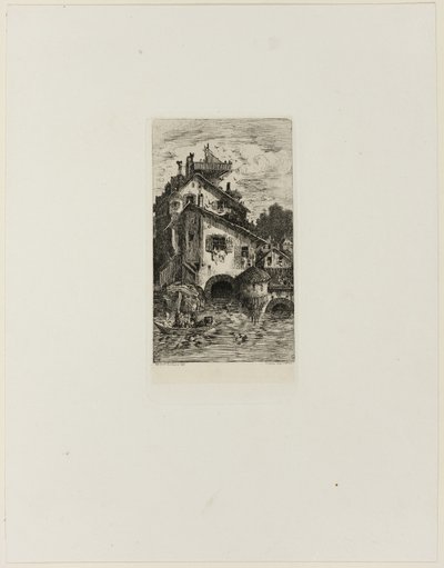 Vízimalom alkotó: Rodolphe Bresdin