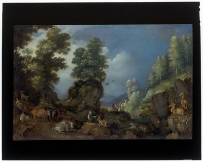 Sziklás táj állatokkal alkotó: Roelandt Jacobsz. Savery