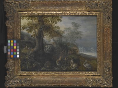 Táj állatokkal (olaj, fa) alkotó: Roelandt Jacobsz. Savery
