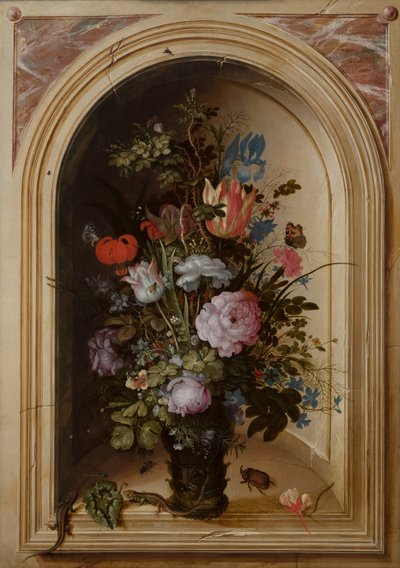 Váza virágokkal egy kőfülkében, 1615 alkotó: Roelandt Jacobsz. Savery