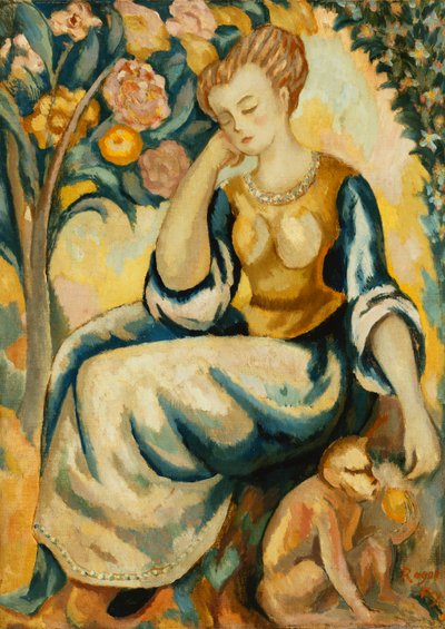 Hölgy majommal, 1917 körül alkotó: Roger Eliot Fry