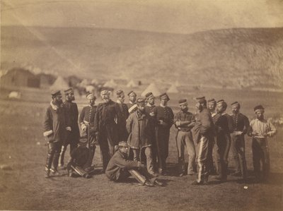 Doherty ezredes, tisztek és katonák. 13. könnyű dragonyosok. alkotó: Roger Fenton