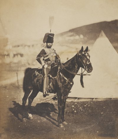 Cornet Henry John Wilkin, 11. (vagy Albert herceg saját) huszárezred, 1855 alkotó: Roger Fenton