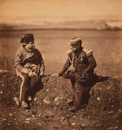 Cisse francia tábornok, Pierre Bosquet tábornok vezérkari főnöke és segédtiszt, portré a krími háború alatt, Krím, Ukrajna alkotó: Roger Fenton