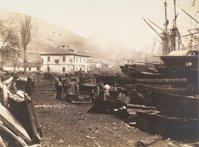 Leszállási hely, Ordnance Wharf, Balaklava, 1855. alkotó: Roger Fenton