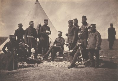 Sir J. L. Pennefather altábornagy és törzskara, 1855. alkotó: Roger Fenton