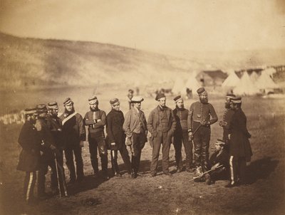 Burton őrnagy és az 5. dragonyos gárda tisztjei alkotó: Roger Fenton