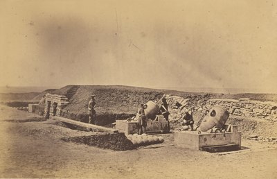 Mozsárütegek a Picquet House előtt, könnyű hadosztály alkotó: Roger Fenton