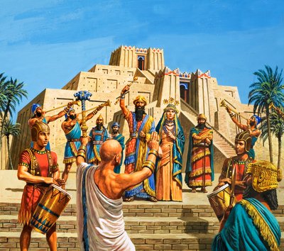 Babilóniai templom, amelyet Sargon dicsőségére emeltek. alkotó: Roger Payne