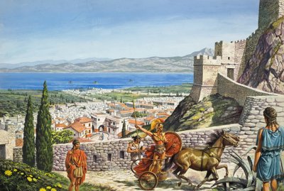 Corinth - Citadel at the Crossroads (gouache on paper) alkotó: Roger Payne