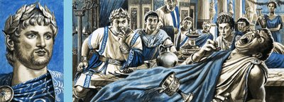 Néró és Néró portréja, amint Britannicus halálát nézi alkotó: Roger Payne