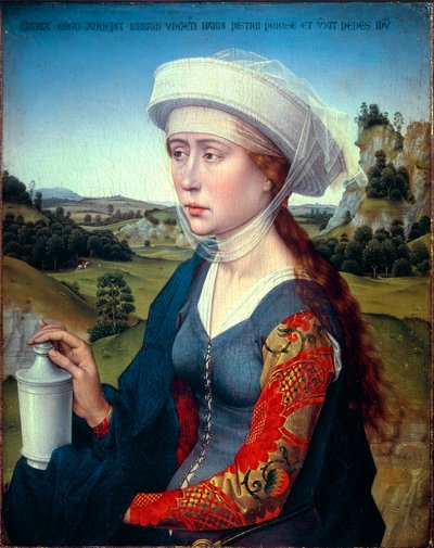 A Braque család triptichonja: Szent Mária Magdolna ábrázolása (Braque triptichon jobb oldala), 1450 körül (olaj, fa) alkotó: Rogier van der Weyden