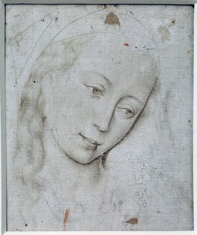 Szűz feje. Rogier (Roger) Van Der Weyden (1400-1464) rajza Ec. láng. alkotó: Rogier van der Weyden