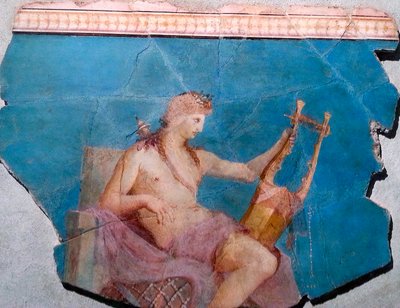 Apollón lírán vagy citerán játszik, Róma alkotó: Roman