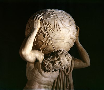 Atlasz, egy görög hellenisztikus eredeti másolata (márvány) (részlet) alkotó: Roman