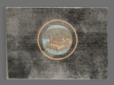 Fekete-föld freskótöredék tájjal Tondóban, i.sz. 50-79 (freskó) alkotó: Roman