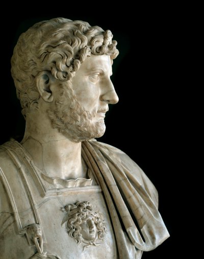 Hadrianus császár mellszobra (márványszobor, 2. század) alkotó: Roman