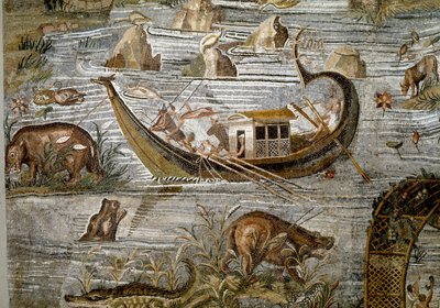 Preneste (Palestrina) nilotikus mozaikjának részlete Fortune Primigenia istenségének szentélyéből, ie 80 alkotó: Roman