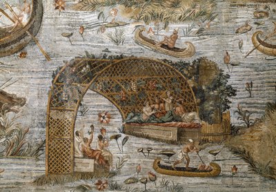 Preneste (Palestrina) nilotikus mozaikjának részlete Fortune Primigenia istenségének szentélyéből, ie 80 alkotó: Roman