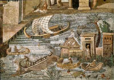 Preneste (Palestrina) nilotikus mozaikjának részlete Fortune Primigenia istenségének szentélyéből, ie 80 alkotó: Roman