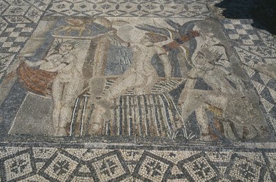 Diana és Actaeon, a „Vénusz háza körmenet” padlójáról (mozaik) alkotó: Roman
