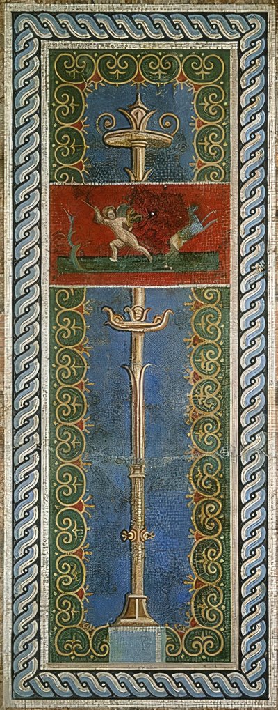 Eros, mint vadász, egy falmozaik részlete, feltárva Pompejiben alkotó: Roman